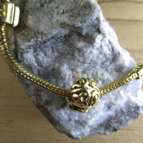 Antiqued Gold Plated Sterling Silver Ornament Spacer European Charm - Picture 2 of 11